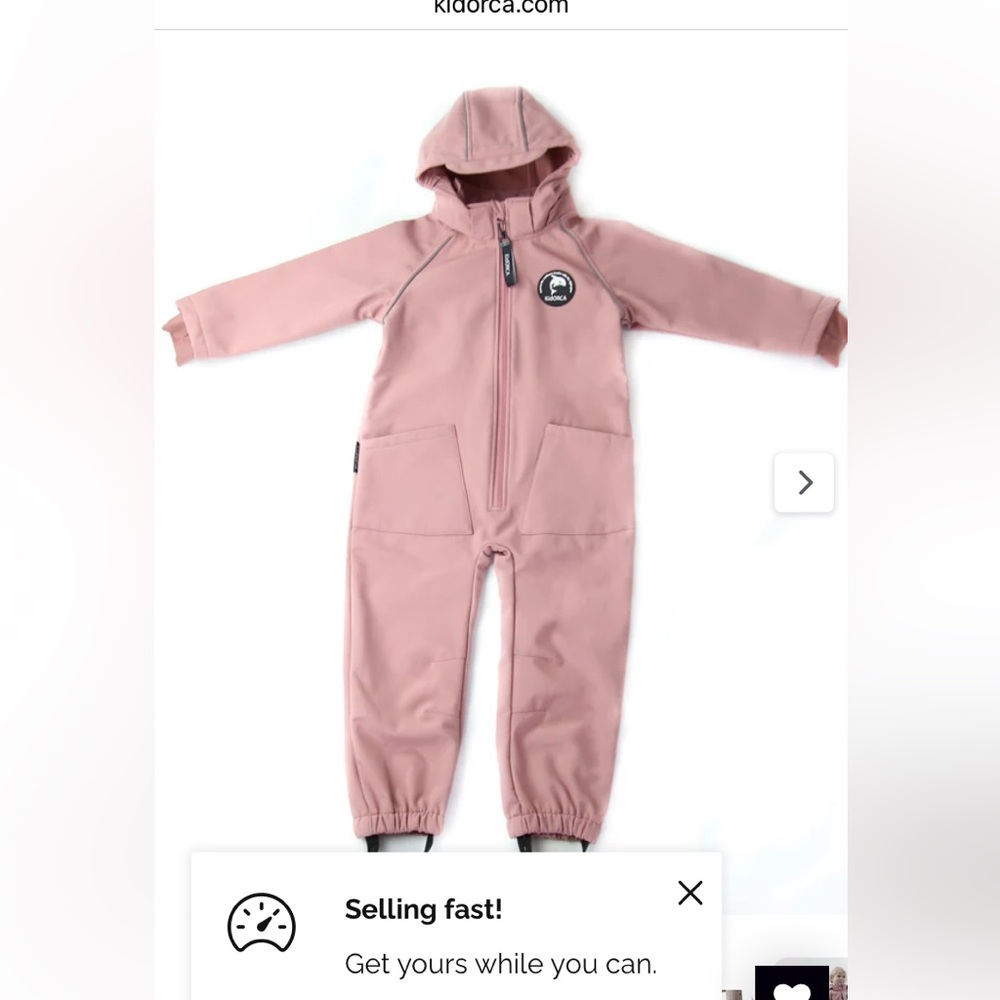 Kidorca softshell Rainsuit in powder pink